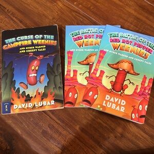 3‎ Dave Lubar Weenies books Campfire & 2 Battle of the Red Hot Pepper Weenies